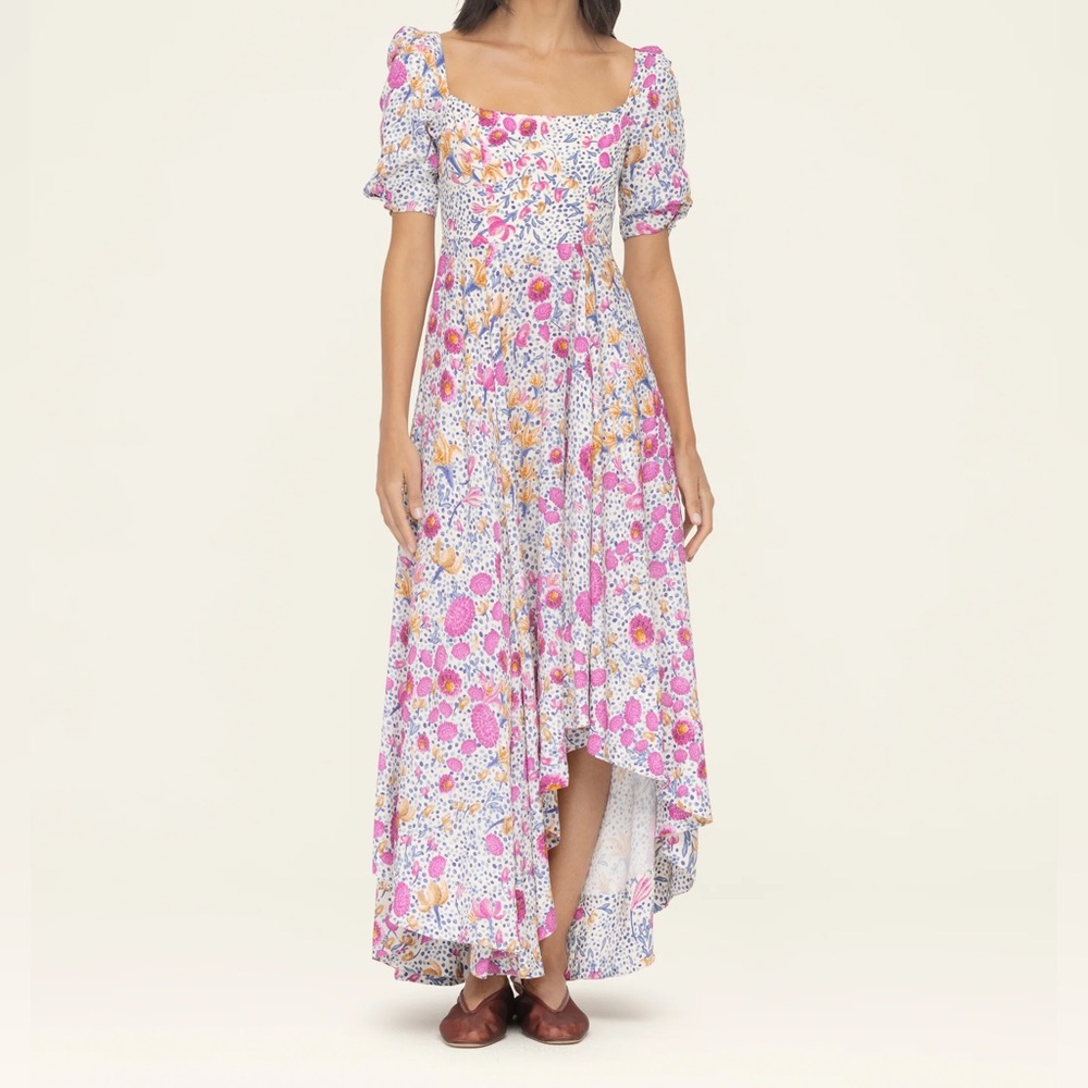 AGUA BY AGUA BENDITA Colombian Tropical Etereo Capullo Floral Midi Dress